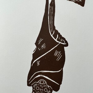Feeling Batty Bat Linocut Print - Etsy