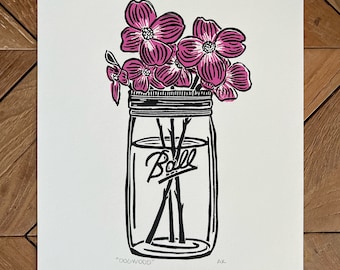 Dogwood Linocut Art Print