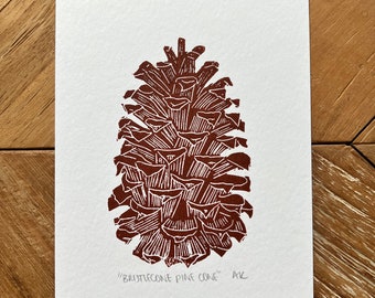 Bristlecone Pinecone Linocut Print