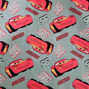 Disney Cars Lightning Mcqueen 100% Cotton Fabric yard, 1/2 yard, or fat quarter