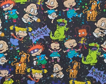 Retro Cartoon Baby Toss 100% Cotton Woven Fabric yard, 1/2 yard, fat quarter, or tumbler cut