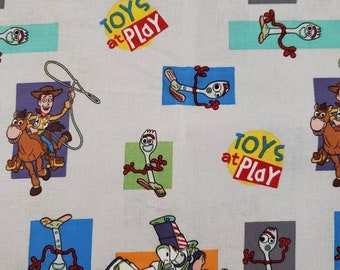 Disney Toy Story 4 100% Cotton Fabric yard, 1/2 yard, or fat quarter Woody, Buzz Lightyear, Forky, & Bullseye