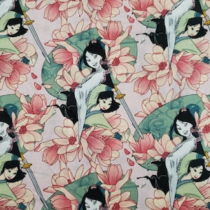 Disney Mulan 100% Cotton Fabric yard, 1/2 yard, or fat quarter