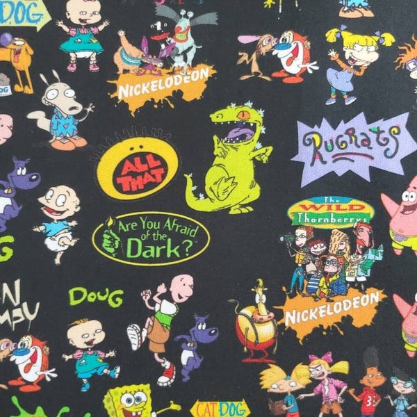 Retro Cartoon Toss 100% Cotton Woven Fabric yard, 1/2 yard, fat quarter, or tumbler cut