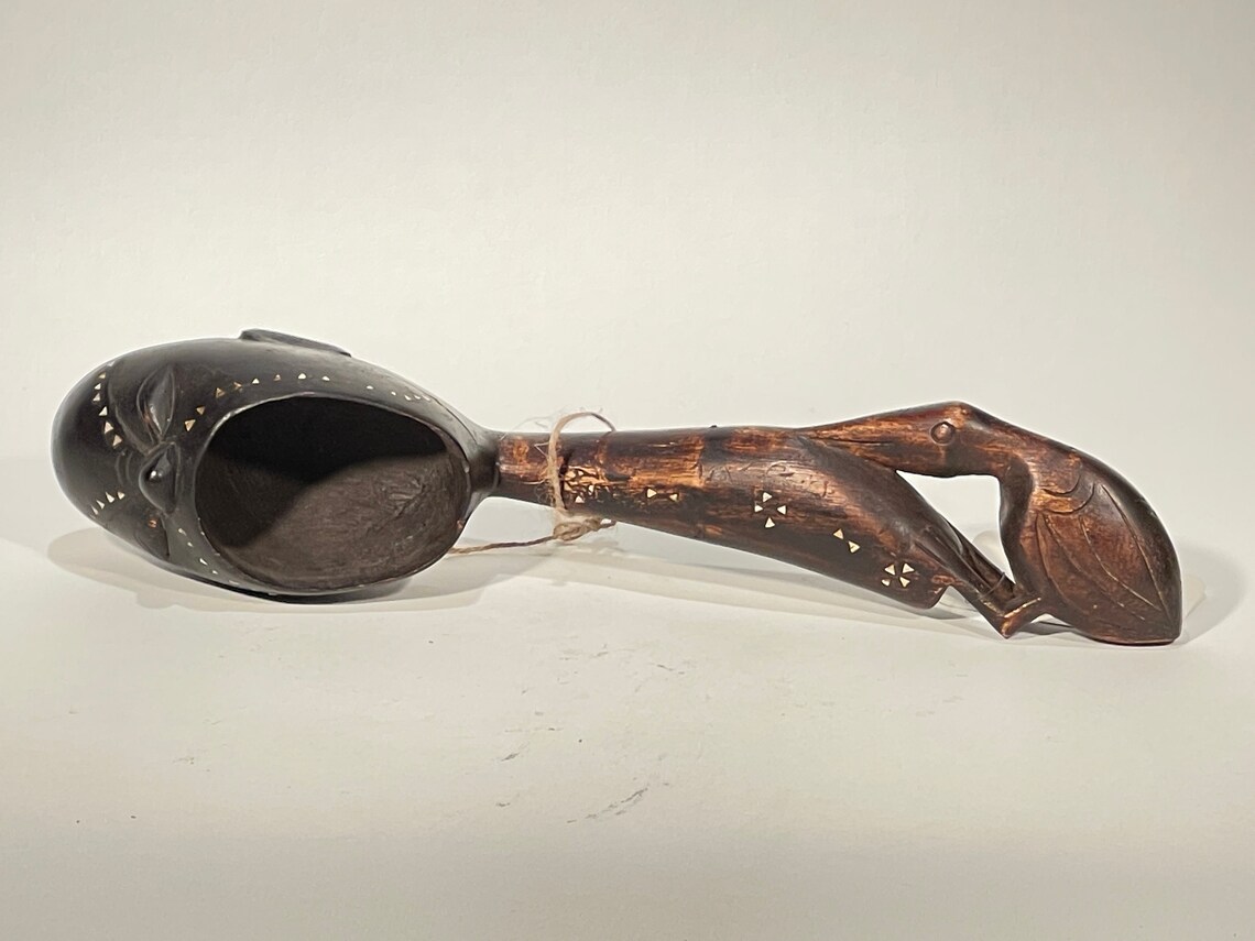 Ceremonial West African Spoon with Mother of Pearl Inlay Etsy
