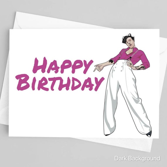 Harry Styles Pink Birthday Card Harry Styles Card Harry - Etsy