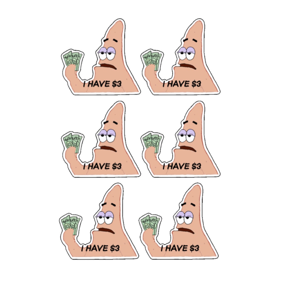 I have 3 dollars Patrick Star Sticker | Etsy
