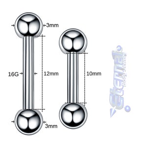 10-20pcs • 16g Plain Basic Straight Barbell • Nipple • Tragus • Conch • Rook • Snug • Helix • Daith • Cartilage • 316L Surgical Steel