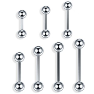 10-20pcs • 14g Plain Basic Straight Barbell • Tongue • Nipples • Industrials • Cartilage • 316L Surgical Steel