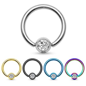 10-20pcs • 16g 5/16” 8mm Captive Bead Ring • Press Fit CZ Gem Set Ball • 316L Surgical Steel