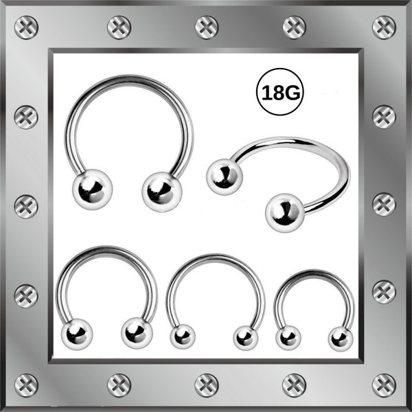 10-20pcs • 18g Basic Horseshoe Circular Barbell • Septum • Tragus • Piercing • Conch • Rook • Snug • Helix • Daith •  316L Surgical Steel