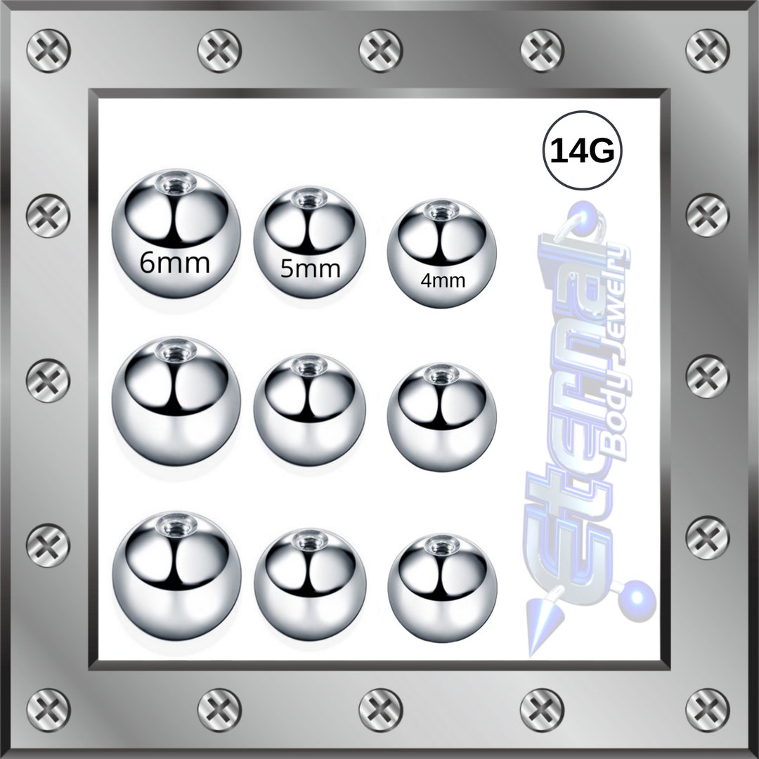 14g Replacement Balls Steel Externally Threaded Sets of 12 Etsy