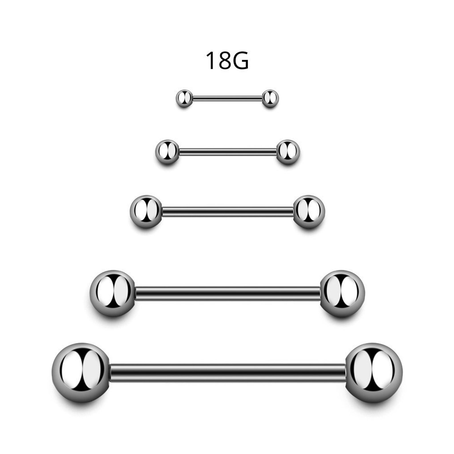 18G Plain Basic Straight Barbell Septum Tragus Piercing Etsy