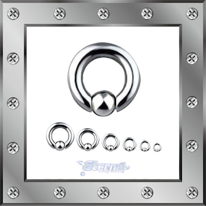 5-10-20pcs • 12g-00g Basic Captive Bead Ring • Double Spring Loaded Bead • Hoop • CBR • Male Genital PA • Lobe • Earring • Surgical Steel