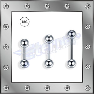 10-20pcs • 18g Plain Basic Straight Barbell • Septum • Tragus • Piercing • Conch • Rook • Snug • Helix • Daith •  316L Surgical Steel