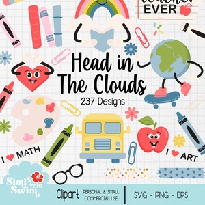 Clipart de volta às aulas svg | Clipart svg de sala de aula | escola svg | Clipart de professor | Materiais de arte svg | Pacote de clipart