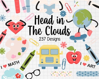 Pacchetto Clipart per il ritorno a scuola: insegnante SVG, materiale artistico (237 design)