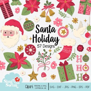 Kerstman vakantie SVG | Leuke kerst-svg | Jolly SVG | Vakantieclips | Winterclipart | Kerstman |