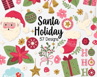 Clipart natalizie di Babbo Natale: 57 disegni natalizi (SVG, PNG, PDF)