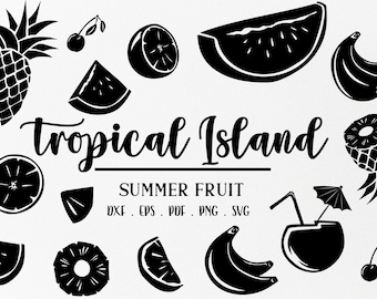 Frutta tropicale SVG: elementi dell'isola esotica (download digitale)