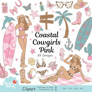 Coastal Cowgirl Clipart – 89 Summer Western Elements – SVG EPS PNG