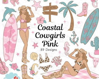 Clipart Coastal Cowgirl – 89 Summer Western Elements – SVG, EPS, PNG