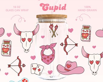 Desert Cupid Libbey Tumbler Design – PNG SVG | Western Valentine Icons