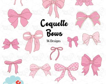 Coquette Bow SVG Bundle | Pink Ribbon Clipart (Digital Download)
