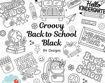 Fantastico pacchetto di clipart per il ritorno a scuola: scarabocchi retrò di insegnanti (SVG, PNG, EPS)