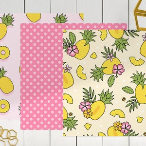 Pineapple Colorful Digital Papers, Fruit Pattern Bundle, Summer ...