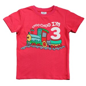 3rd Birthday Shirt boy, Chugga Chugga Choo Choo Train im 3 Three Year Old Third image 8