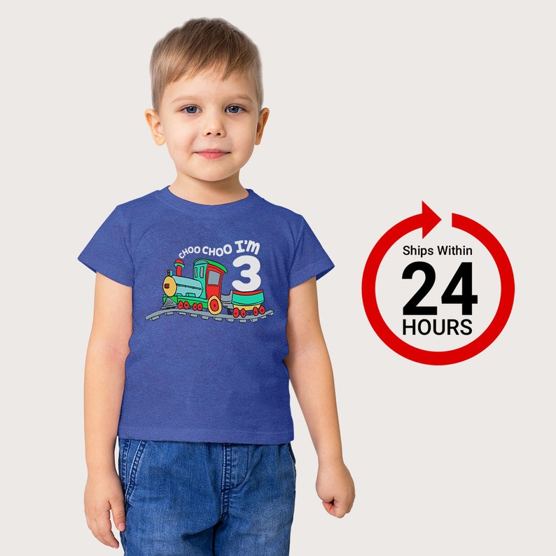 3rd Birthday Shirt boy, Chugga Chugga Choo Choo Train im 3 Three Year Old Third image 1