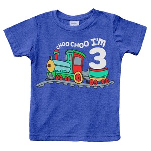 3rd Birthday Shirt boy, Chugga Chugga Choo Choo Train im 3 Three Year Old Third image 2