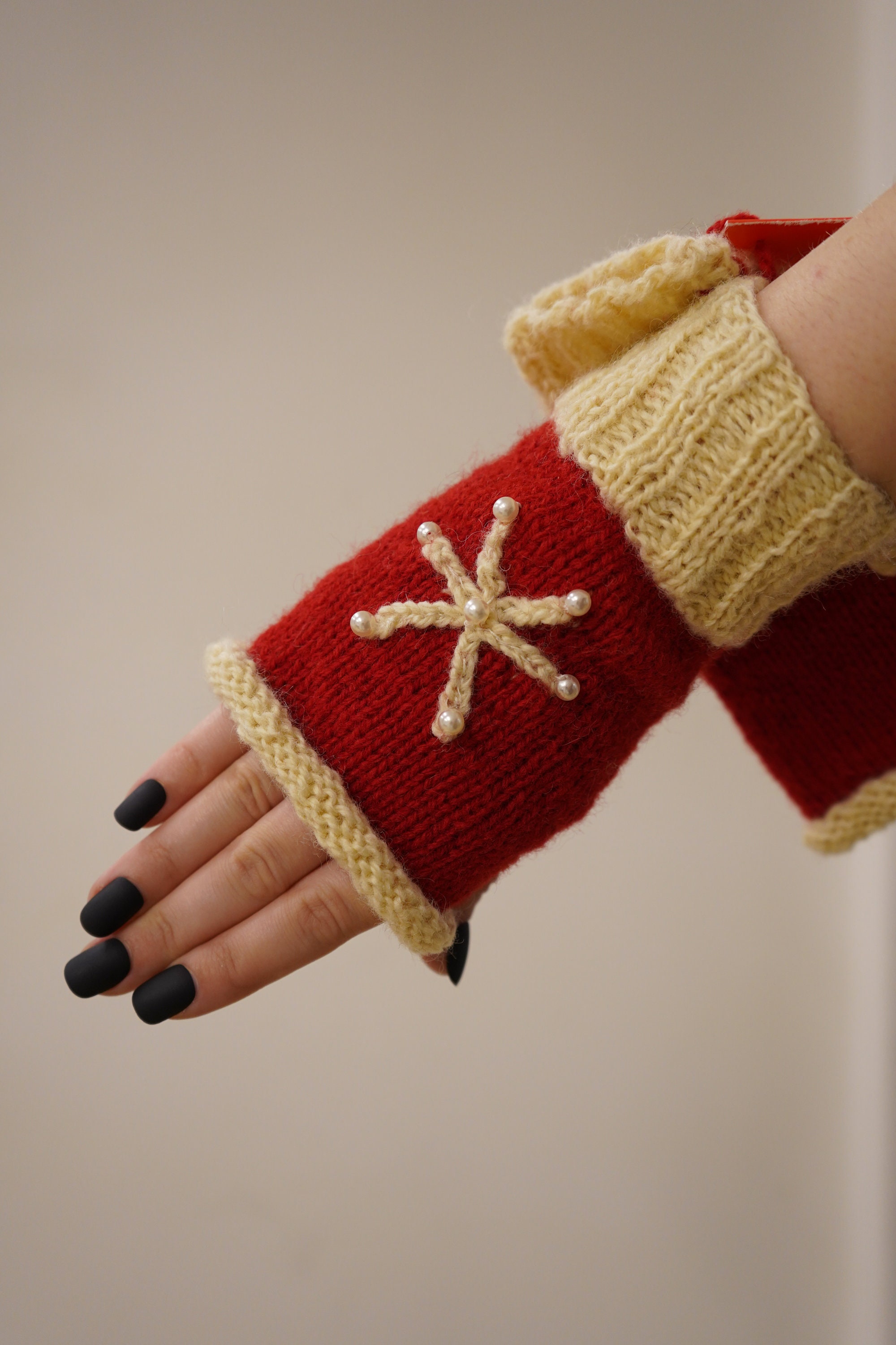 Warm hand knitted winter ladies gloves Etsy