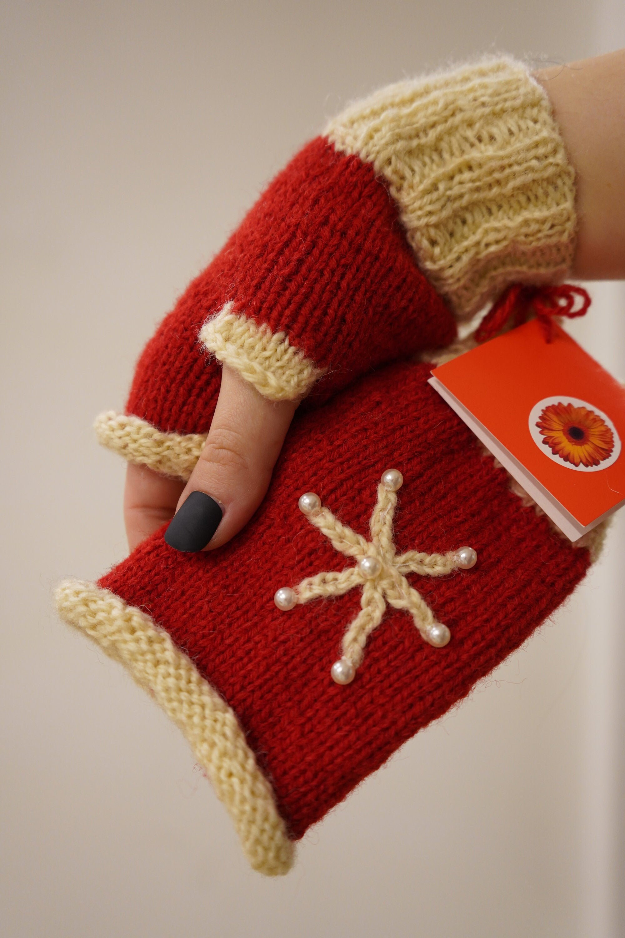 Warm hand knitted winter ladies gloves Etsy