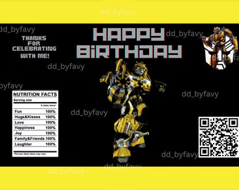 Bumblebee transformers birthday chip bag DIGITAL COPY