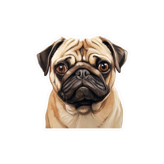 1art1 Mops-Kopf Aufkleber – Süßer Hund, 9x9 Cm, Poster-Sticker Oder Tattoo-Aufkleber, Für Fans & Sammler