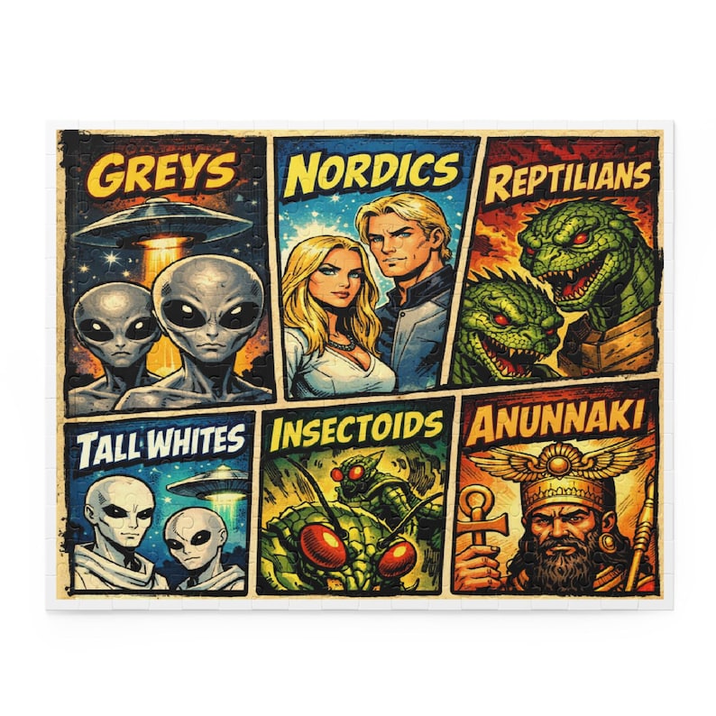 Alien Races / Types Jigsaw Puzzle (comic Book Style) -| 120, 252 or 500 ...