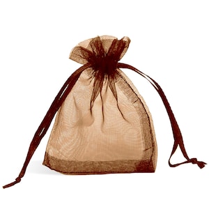 Brown Organza Gift Bags by Organicguru 10 sizes Luxury Jewellery Pouch XMAS Wedding Party Birthday Halloween Candy Favour