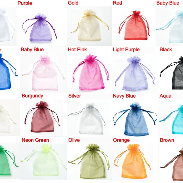 Organza Gift Bags by Organicguru 11 sizes 21 colors Luxury Jewellery Pouch XMAS Wedding Party Birthday Halloween Candy Favour