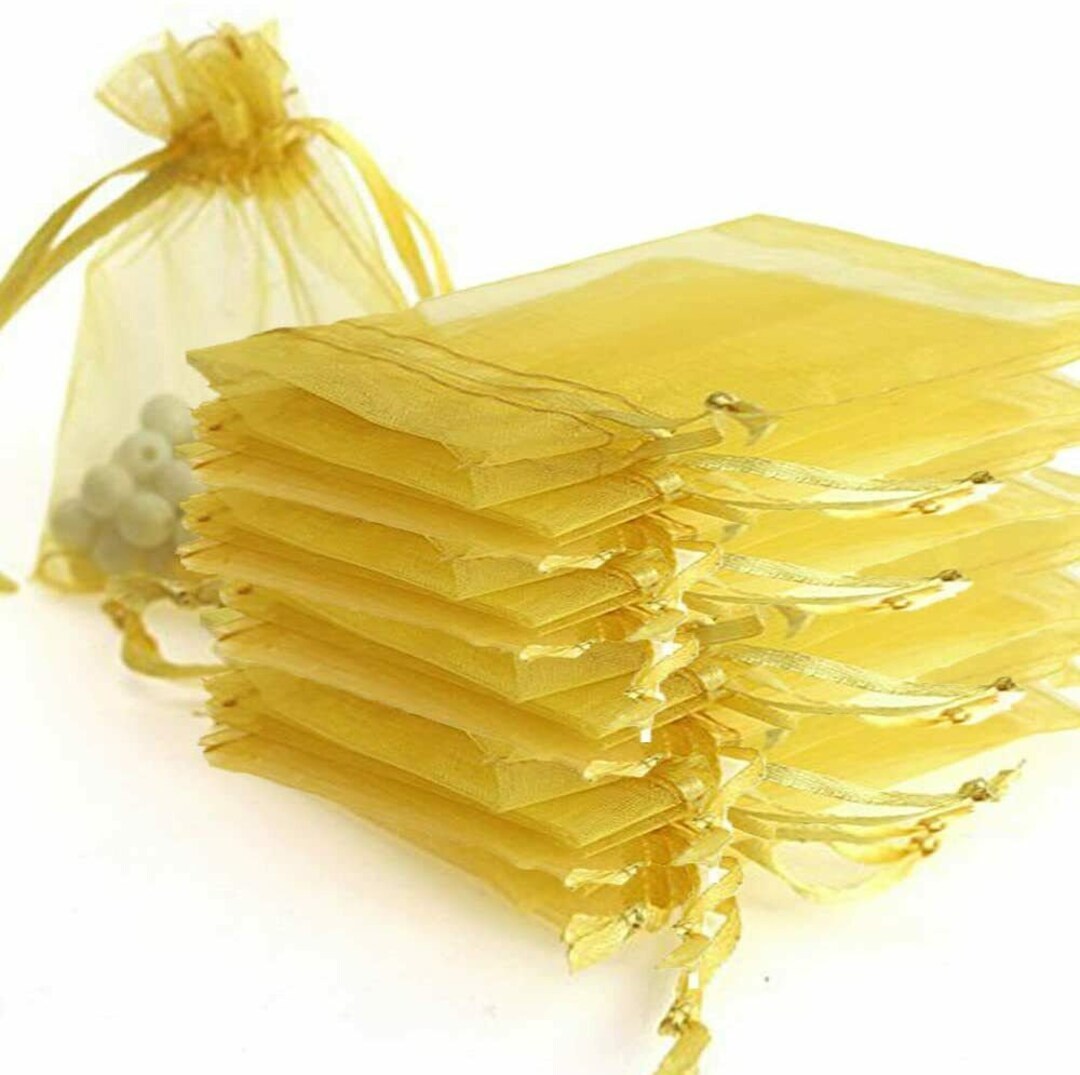 Gold Organza Gift Bags by Organicguru 10 Sizes Luxury Jewellery Pouch