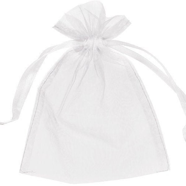 White Organza Gift Bags by Organicguru 10 sizes Luxury Jewellery Pouch XMAS Wedding Party Birthday Halloween Candy Favour