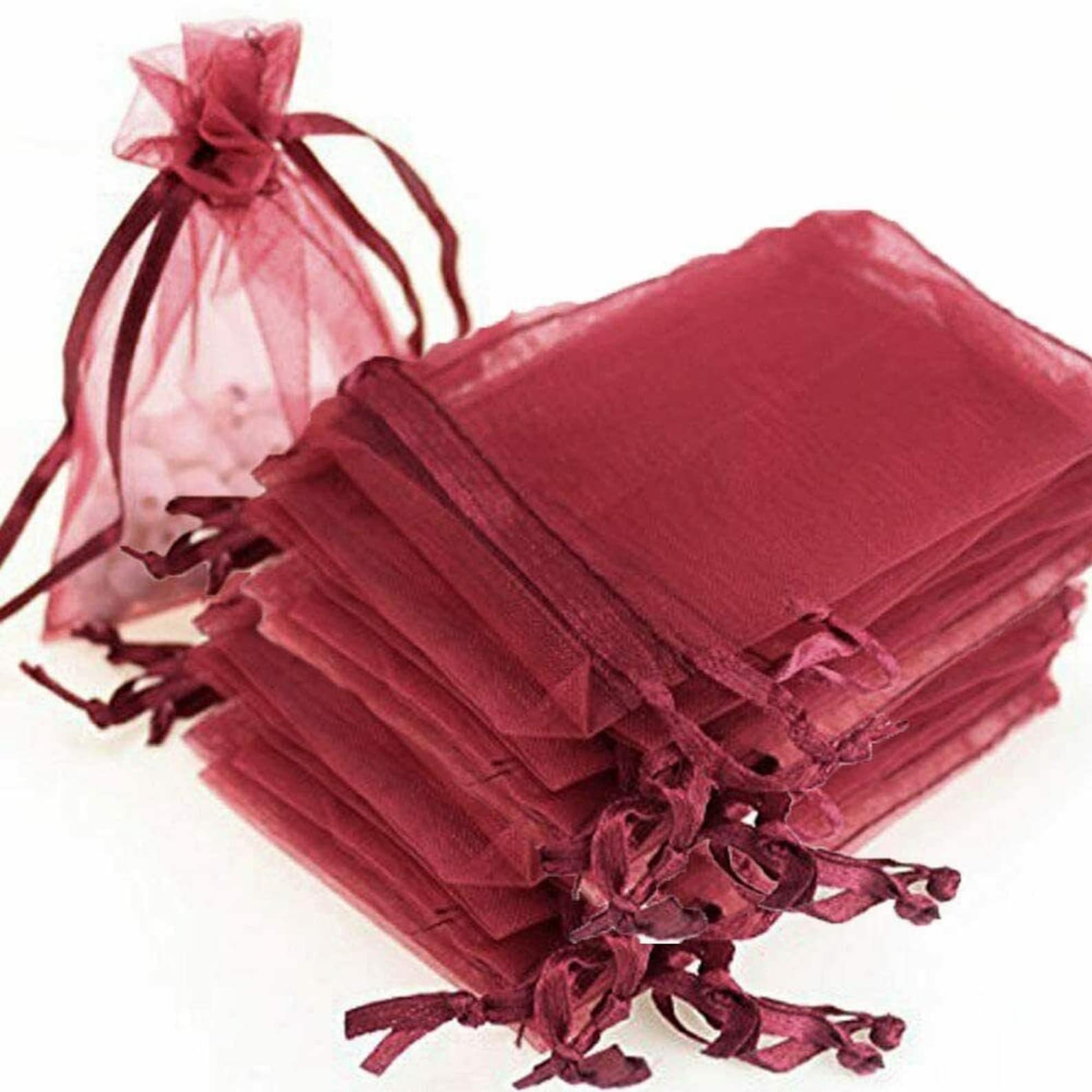 Burgundy Organza Gift Bags by Organicguru 10 Sizes Luxury Etsy UK