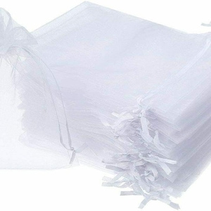 White Organza Gift Bags by Organicguru 10 sizes Luxury Jewellery Pouch XMAS Wedding Party Birthday Halloween Candy Favour image 3