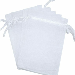 White Organza Gift Bags by Organicguru 10 sizes Luxury Jewellery Pouch XMAS Wedding Party Birthday Halloween Candy Favour image 2