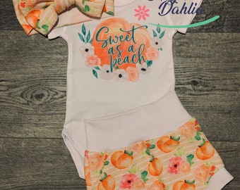 peaches baby outfit