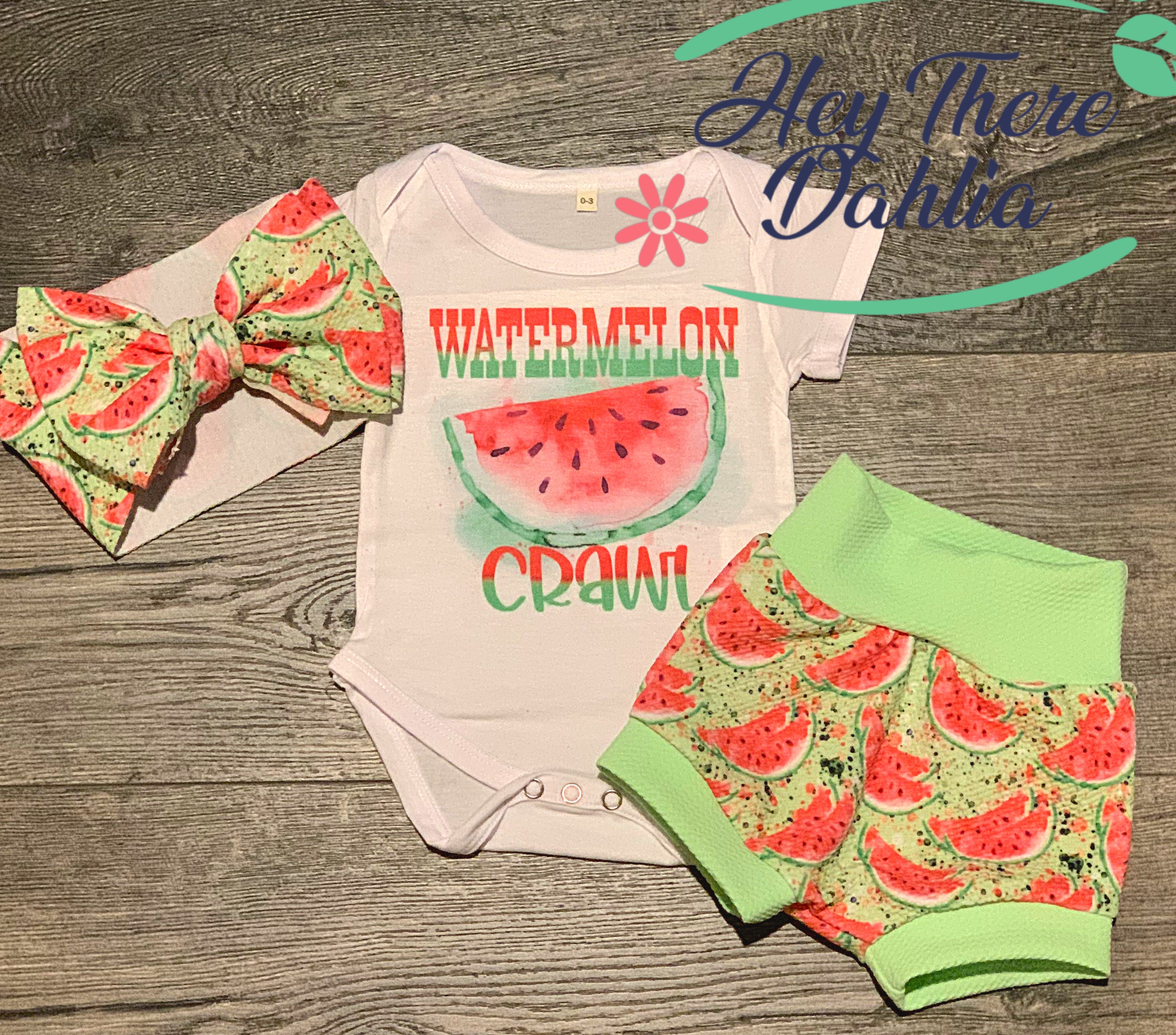 Watermelon Baby Outfit Watermelon Crawl Baby Summer Outfit Etsy