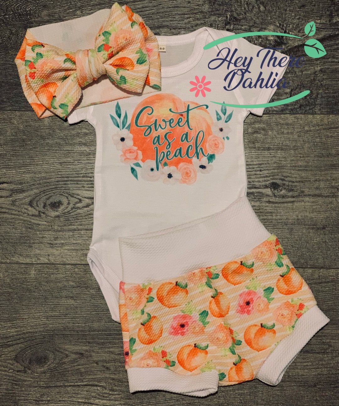 Sweet as A Peach Baby Outfit Peaches Baby Girl Outfit Baby Etsy
