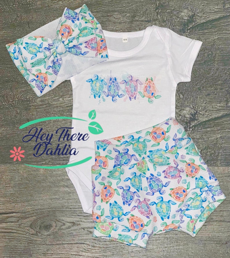 Save the Turtles Outfit Sea Turtles Baby Girl Outfit Baby Etsy