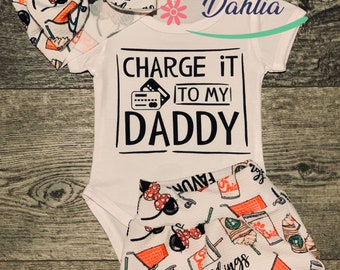 Charge It to My Daddy Baby Outfit Favorite Things Baby Girl - Etsy